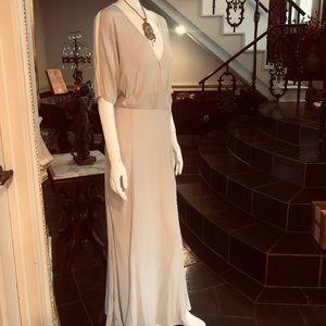 Dagmar Lillian Voile Dress Grey Crepe Raw EdgeTrim